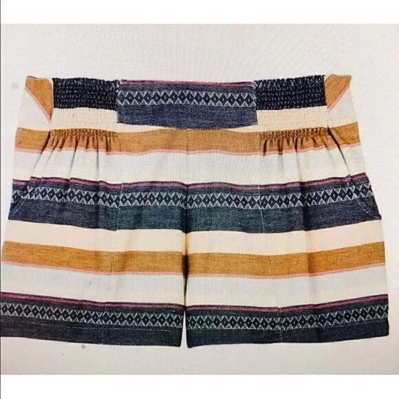 MUD PIE WOMEN STRIPE COTTON SHORTS Sz L - Picture 2 of 6